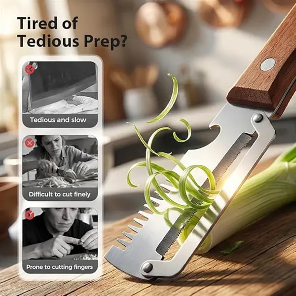Multi Functional Vegetable Peeler With Wooden Handle