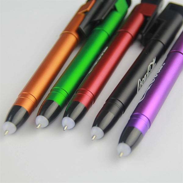 3-in-1 Light Up Logo Stylus Pen with Phone Holder