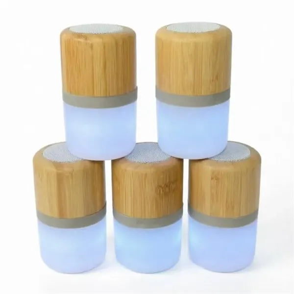 Mini Bamboo Wooden Wireless Glowing Bluetooth speaker