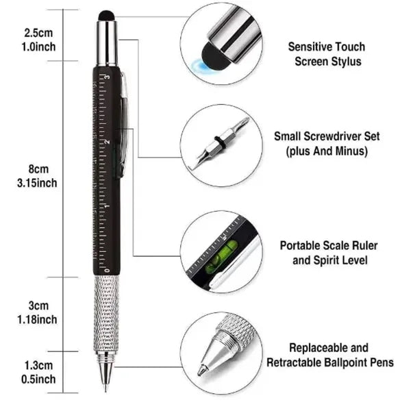 5-in-1 Multi Function Stylus Ballpoint Pen