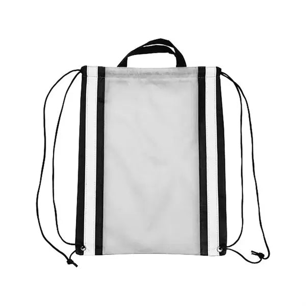 Vertical Reflective Drawstring Backpack Tote
