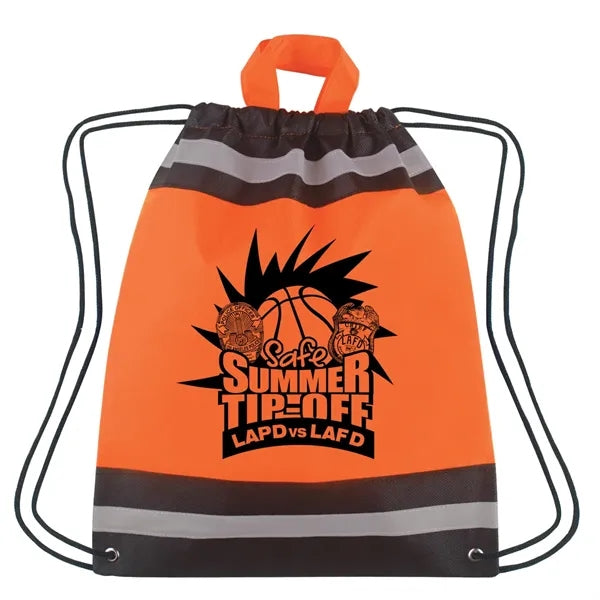 Horizon Reflective Drawstring Backpack Tote
