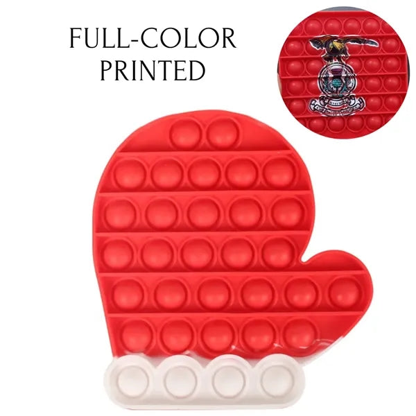 Santa Glove Pop It Fidget Toy - Optional Full-Color