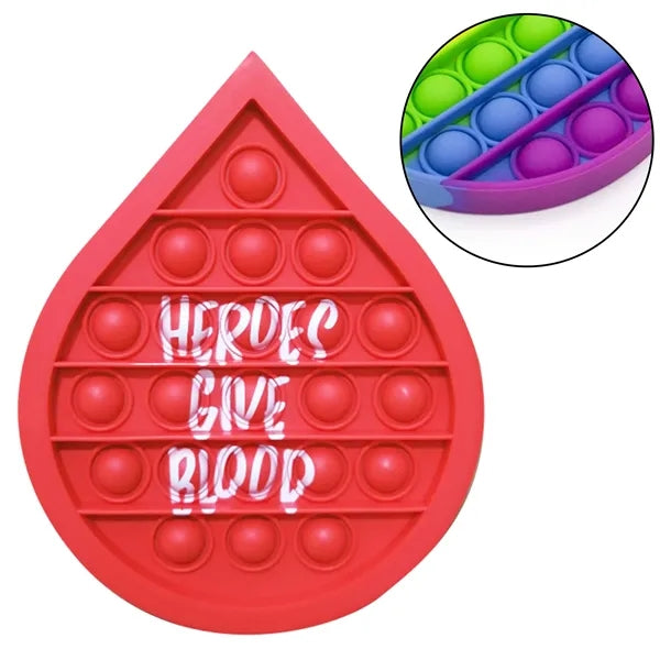 Pop It Fidget Toy - Tear Drop Shaped Full color