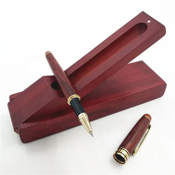 GreenGift - EcoLuxe Rosewood Roller Pen Set