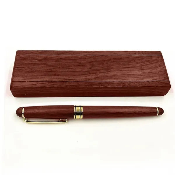 GreenGift - EcoLuxe Rosewood Roller Pen Set