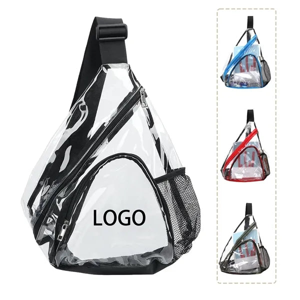 Clear PVC Sling Bag Stadium Approved Crossbody Pack