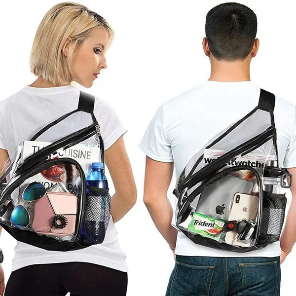 Clear PVC Sling Bag Stadium Approved Crossbody Pack
