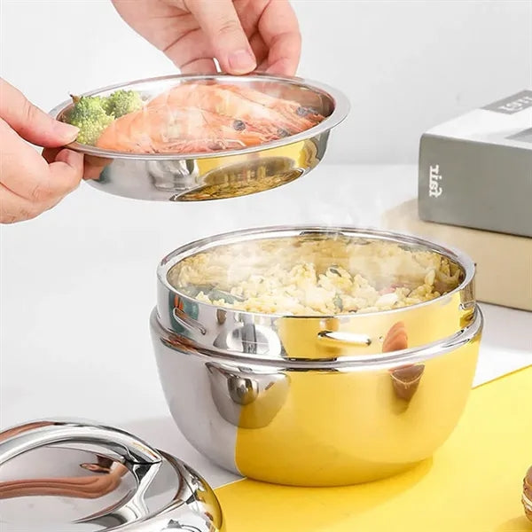 Creative Apple-Shaped Stainless Steel Insulated Lunch Box