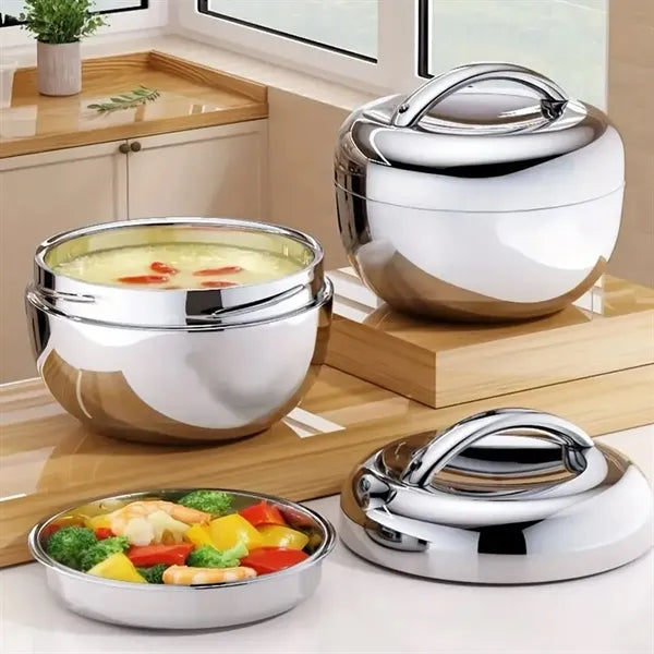 Creative Apple-Shaped Stainless Steel Insulated Lunch Box