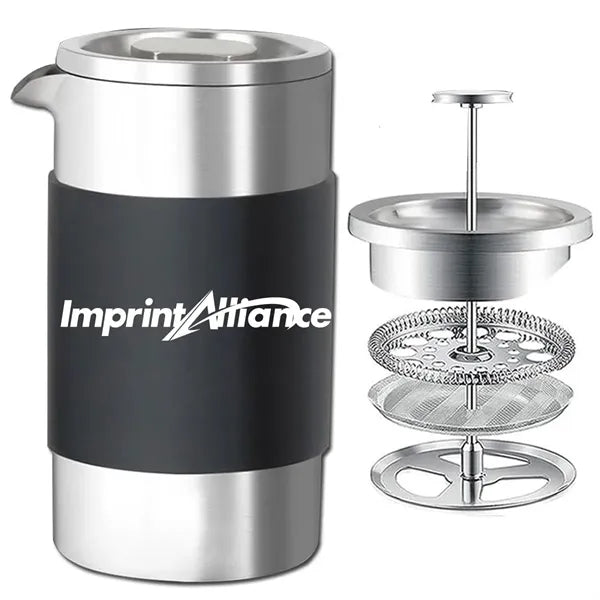 Stainless Steel Press Coffee & Tea Maker w/ Silicone Grip