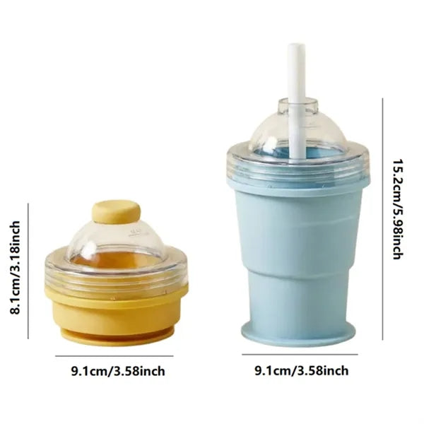 Silicone Folding Cup With Straw