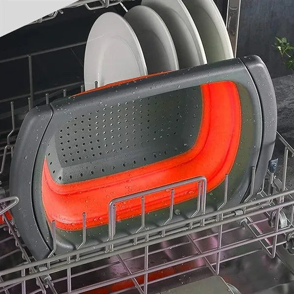 Collapsible Over-the-Sink Colander&Strainer Basket w/Handles