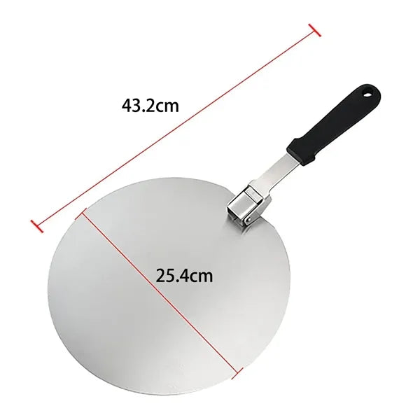 12In Round Stainless Steel Pizza Peel with Foldable Handle