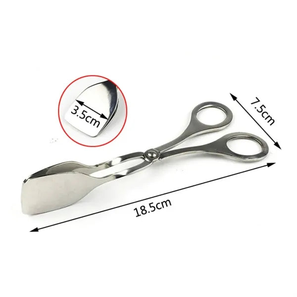 Stainless Steel Scissor-Style Flat Serving Tongs&Buffet Clip