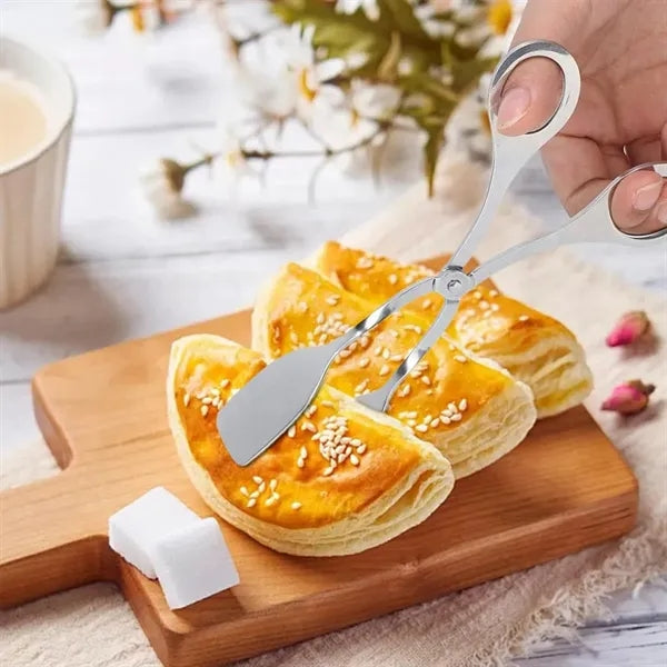 Stainless Steel Scissor-Style Flat Serving Tongs&Buffet Clip