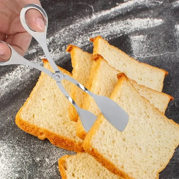 Stainless Steel Scissor-Style Flat Serving Tongs&Buffet Clip