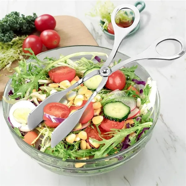 Stainless Steel Scissor-Style Flat Serving Tongs&Buffet Clip