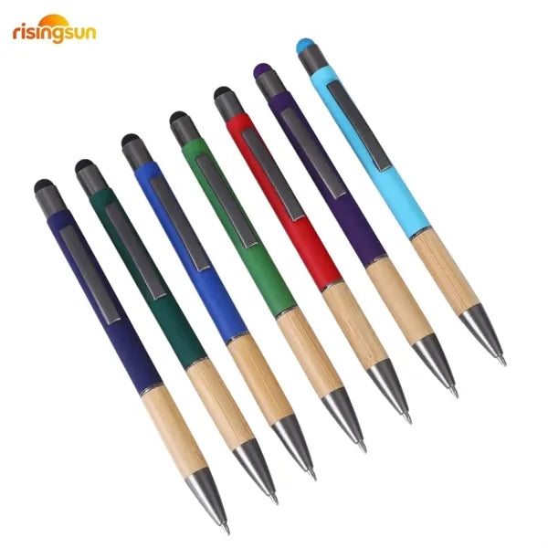Soft Touch Bamboo Barrel Pen