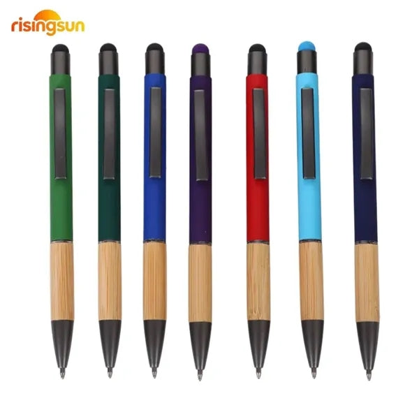 Soft Touch Bamboo Barrel Pen