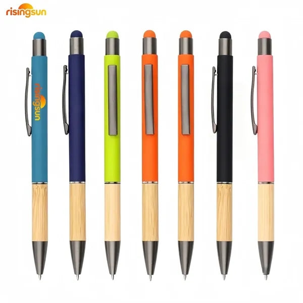 Soft Touch Bamboo Barrel Pen