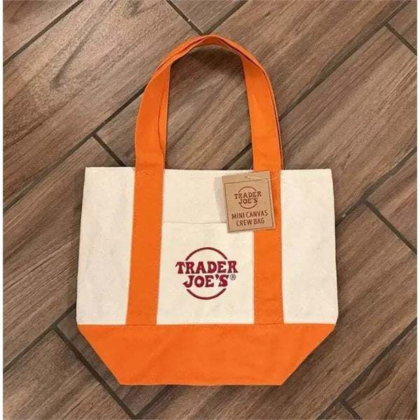 Canvas Tote Bag with Pockets 13" x 11" x 6"