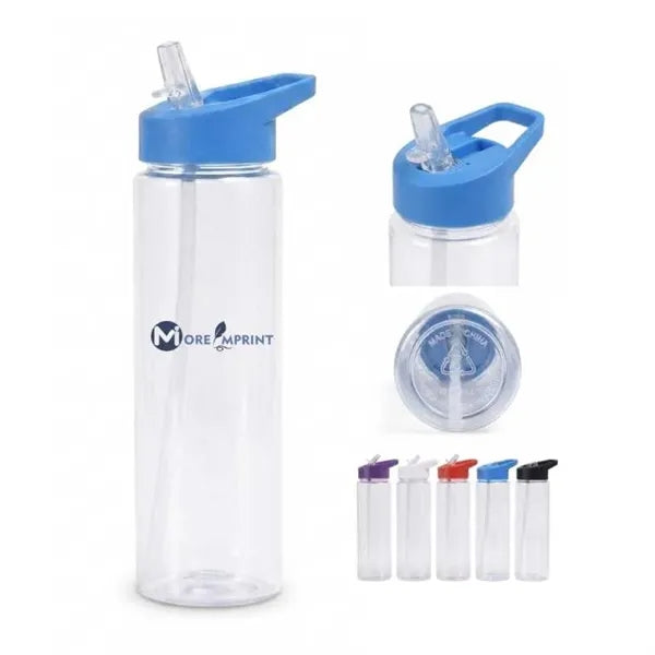 25oz Plastic Integrated Straw Carry Loop Sport Water Bottle
