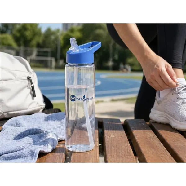 25oz Plastic Integrated Straw Carry Loop Sport Water Bottle