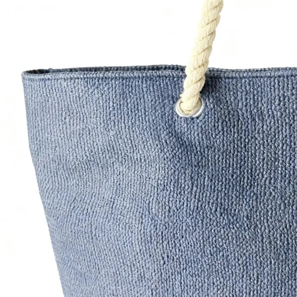 Denim Canvas Tote Bag with Cotton Rope Handles