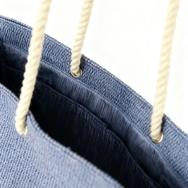 Denim Canvas Tote Bag with Cotton Rope Handles
