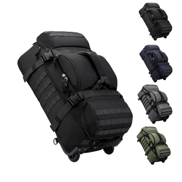 80L Wheeled Tactical Travel Backpack Multiple Compartments