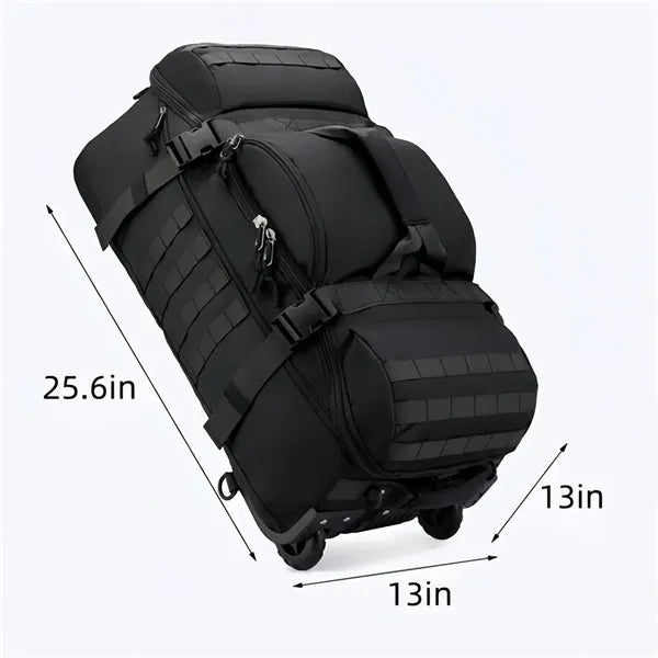80L Wheeled Tactical Travel Backpack Multiple Compartments