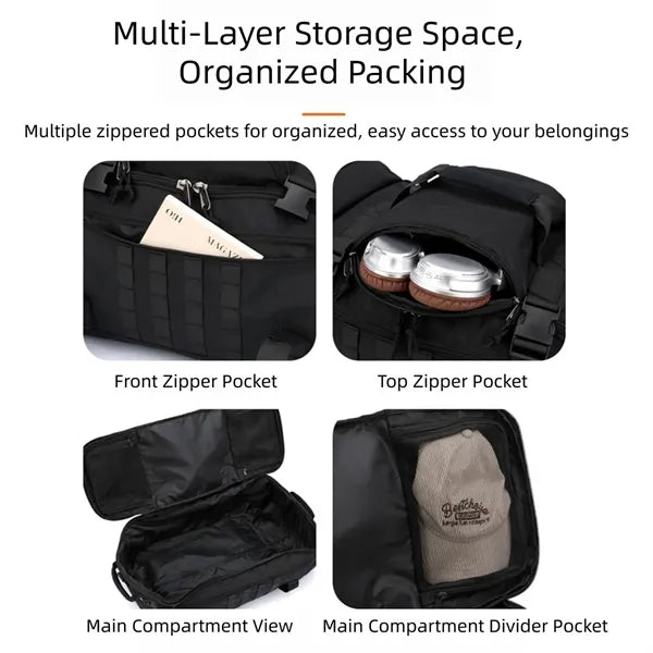 80L Wheeled Tactical Travel Backpack Multiple Compartments