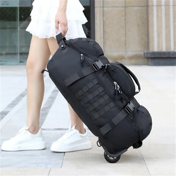 80L Wheeled Tactical Travel Backpack Multiple Compartments