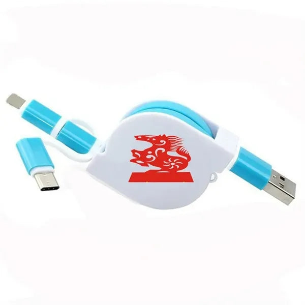 2 in 1 Retractable Charger Cable