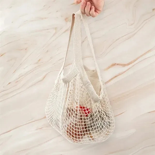 Cotton Canvas Mesh Market Tote Bag