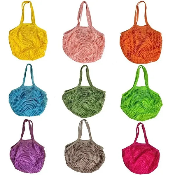 Cotton Canvas Mesh Market Tote Bag