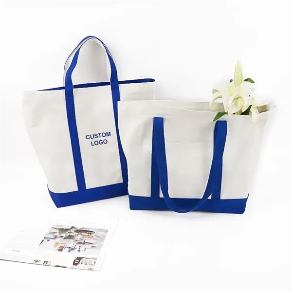 Canvas Boat Tote Bag with Front Pocket