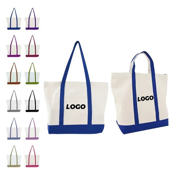 Canvas Boat Tote Bag with Front Pocket
