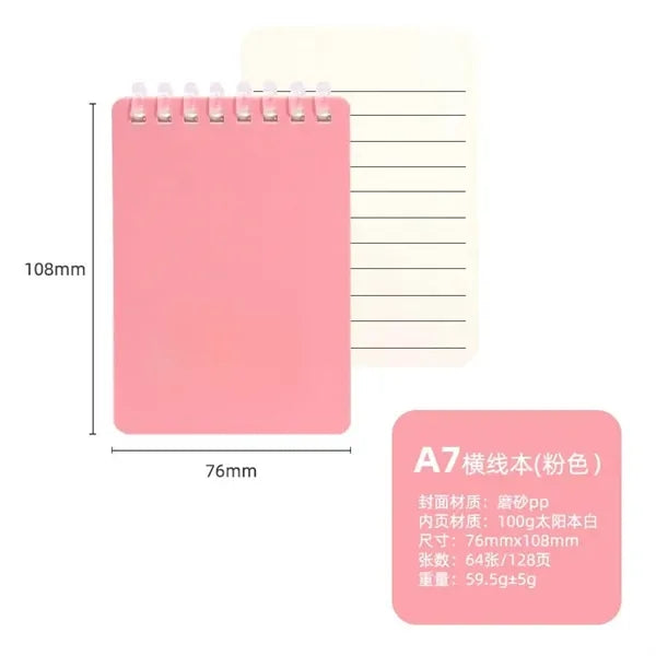 A7 Small Pocket Spiral Notepads 3 x 4.3 Inches