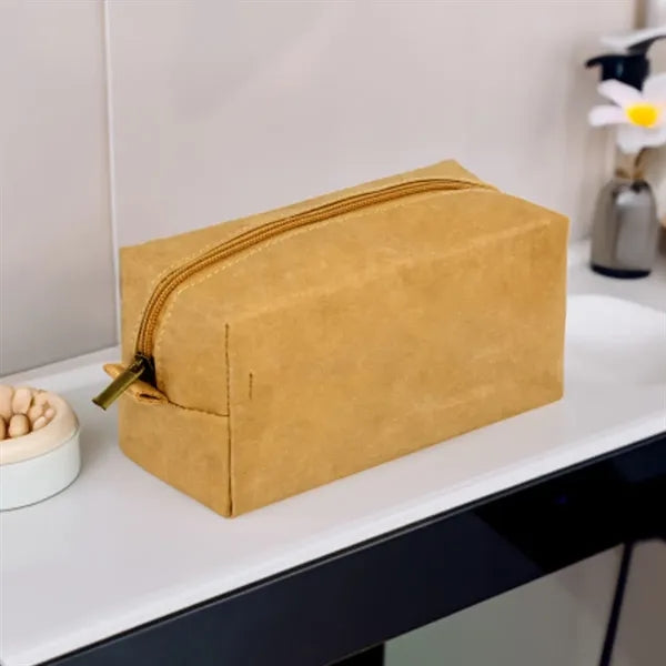 Eco Tyvek Paper Cosmetic Bag with Zipper Closure