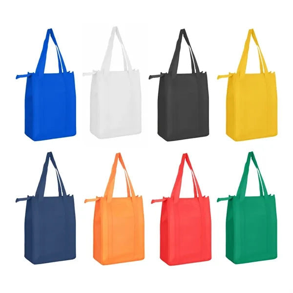 Zippered Non-Woven Tote Bag with Front Pocket