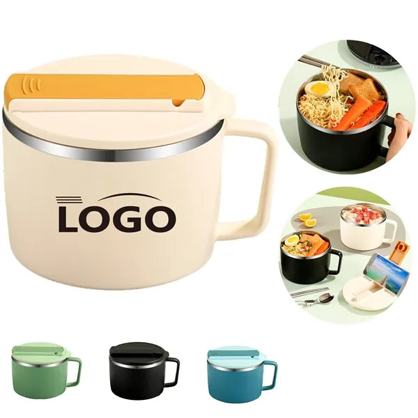 304 Stainless Steel Insulated Noodle Bowl With Lid