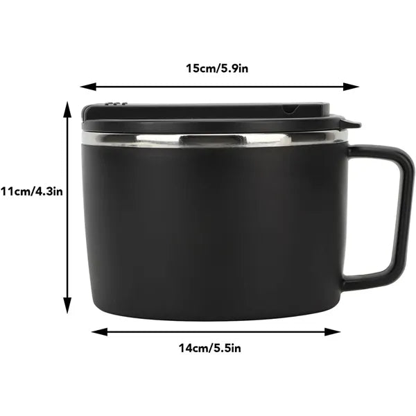 304 Stainless Steel Insulated Noodle Bowl With Lid