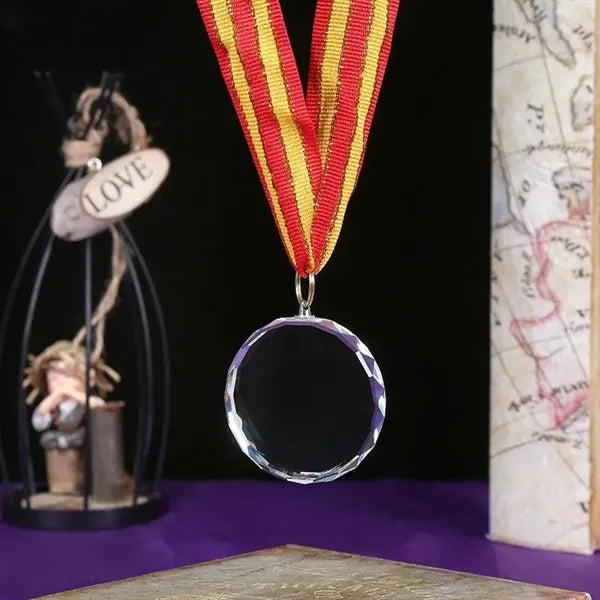 Glass Medal with Ribbon