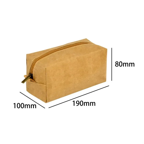 Eco Tyvek Paper Cosmetic Bag with Zipper Closure