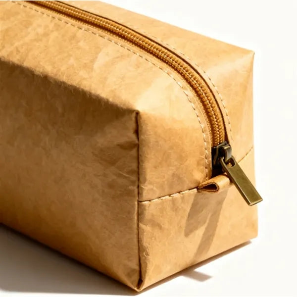 Eco Tyvek Paper Cosmetic Bag with Zipper Closure