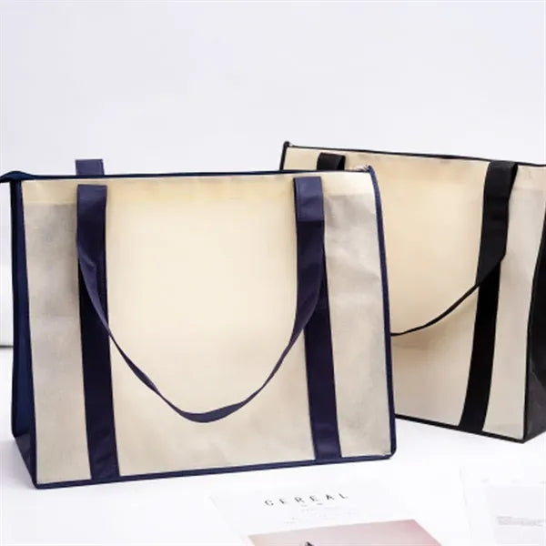 Two Tone Non Woven Tote Bag with Long Handles
