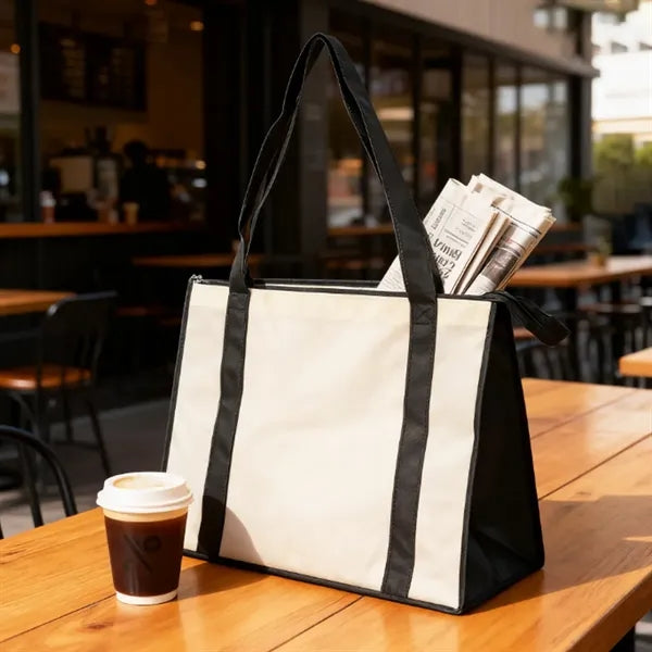 Two Tone Non Woven Tote Bag with Long Handles