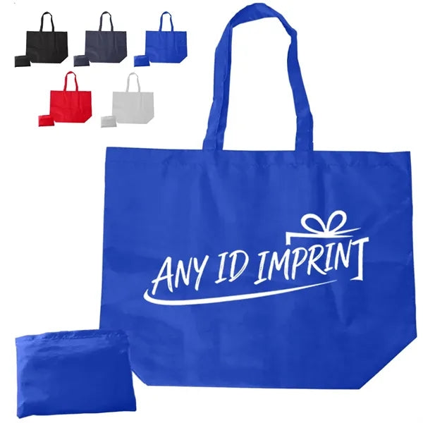Foldable Nylon Shopping Tote Bag with Pouch